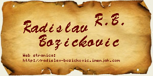 Radislav Božičković vizit kartica